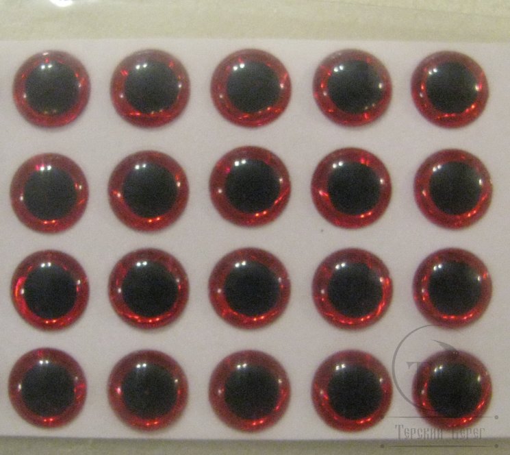 Глазки объемные D 6,0 Red ( 20 шт)