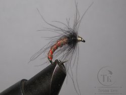 Муха нимфа Lt ( 9 ) Black CDC  nymph scud № 14