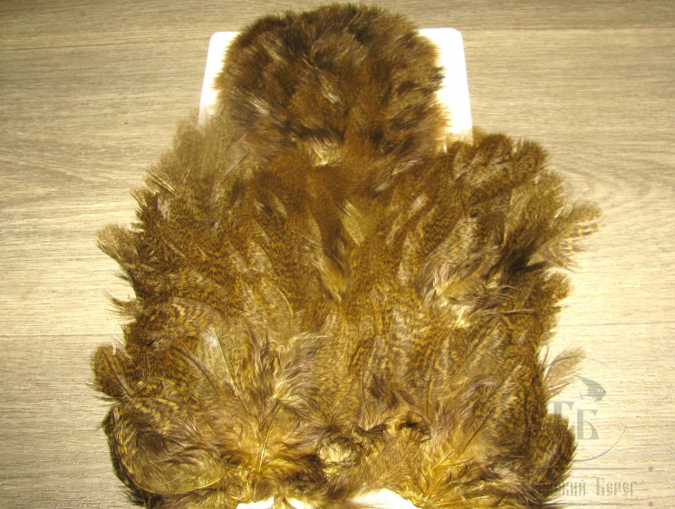 Перо курицы рябое Coq de Leon Hen Soft Hackle W/Chickabou Speckled Golden Olive Whiting