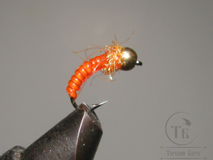 Муха нимфа Scud ( 8 ) GH Orange Nymph крючок scud № 12