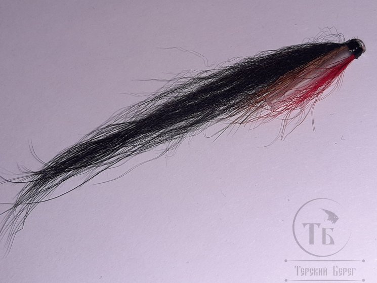 Муха лососёвая ( 18 ) Collie Dog Black Red  Head пластик 3/4 дюйма