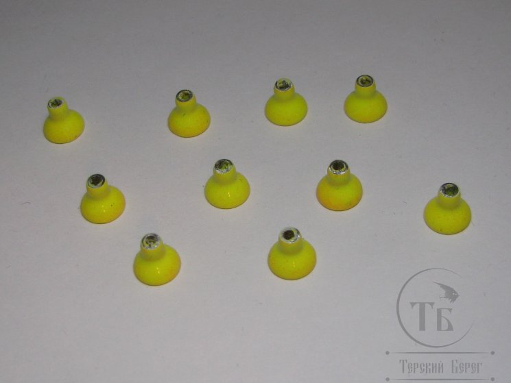 Конус - Трубка для лососёвых мух в стиле Nobody ( без тела ) MD Diam. 6,5 mm. Alum. Fl Yellow10 шт. 
