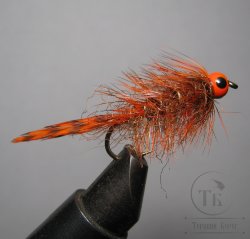 Муха Streamer DDH Leech ( 47 ) Grizzly Rusty Orange / Гризли Ржаво Оранжевый (с вольфрамовой головкой) № 6