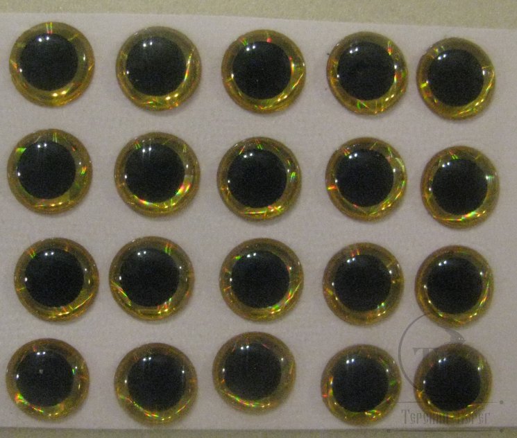 Глазки объемные D 6,0 Gold ( 20 шт )