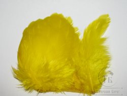 Перо петуха на коже лопаточное  желтое Scapulars Feathers  Yellow