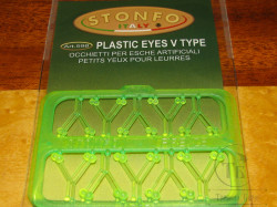 Пластиковые парные глазки V - формы Plastic Eyes V Type Fl. Chartreuse ( 20 шт ) Stonfo