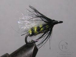 Муха оса (29) Yellow  крючок двойник № 14