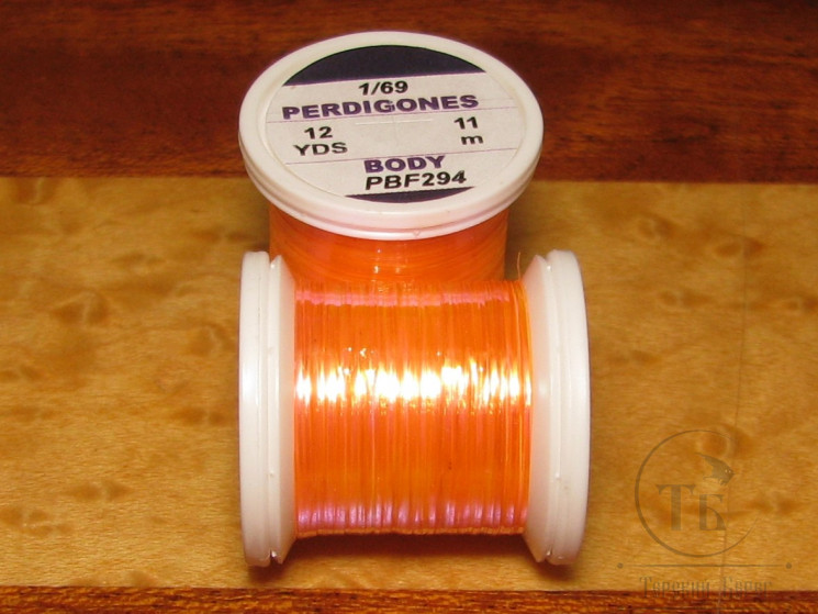 Плоский люрекс Perdigones Pearl Body Fine 1/69  12 yds UV Neon Orange PBF-294 Hends