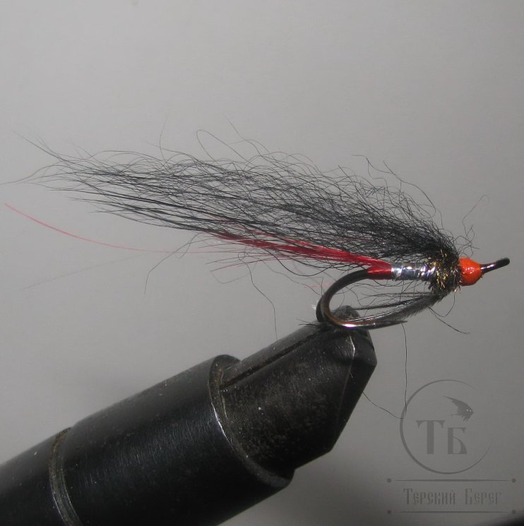 Муха лососёвая на двойнике SM ( 6 ) Black Pearl Baron ( Owner № 10 )