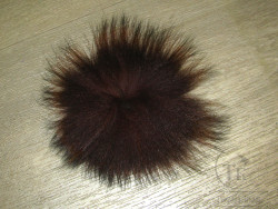Хвост арктического песца темно шоколадно коричневый XL / Dk. Chocolate Brown XL Black Tips