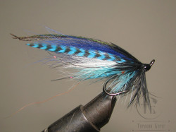 Mуха лососевая на двойнике ( 12 ) Robin Hood Blue Herring крючок Mustad DL71 BLN № 6
