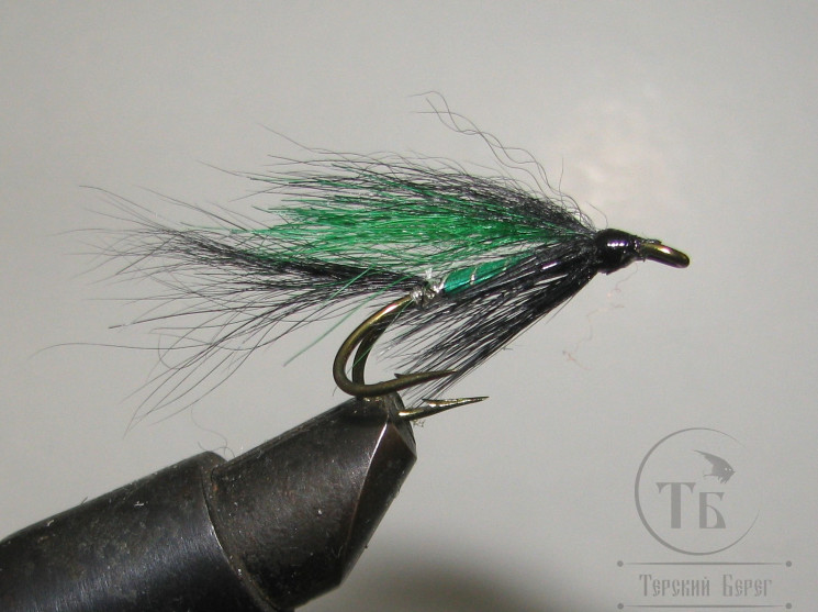 Муха лососевая на двойнике "Летняя Кольская" ( 16 ) Kola Green Kamasan Bronze № 6