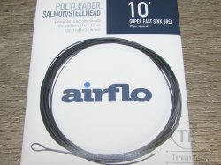 10 ft (3 m) polyleader salmon steelhead  24 lb (10.9 kg) Super Fast Sink Grey Airflo