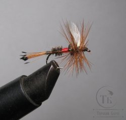 Муха сухая Dry fly Quill DFQ 46 "Royal Coachman "крючок № 12 ( Kumho )