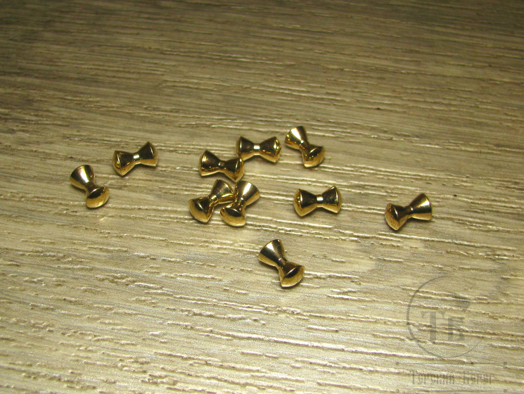 Глазки гантельки латунные Gold 3,2 mm 1/8 (уп 10 шт)
