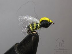 Муха оса (25) Yellow Foam крючок двойник № 14