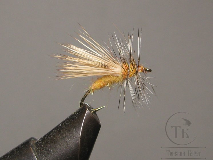Муха сухая  Stimulator  ( 4 ) Stim Caddis Bleached Orange  крючок № 12  Kumho 