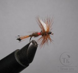Муха сухая Dry fly Quill DFQ 47 "Royal Coachman "крючок № 14 ( Kumho )