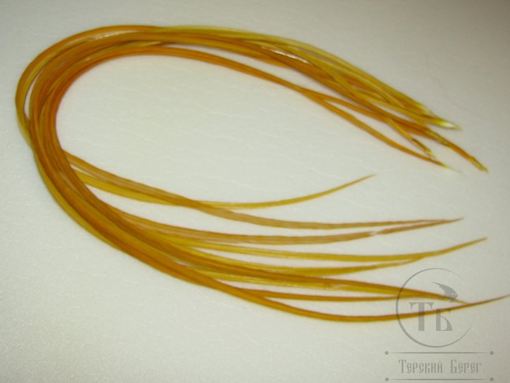 Перо Dry Fly (для сухих мух) золотистое / Gold  10 шт. крючки №16 