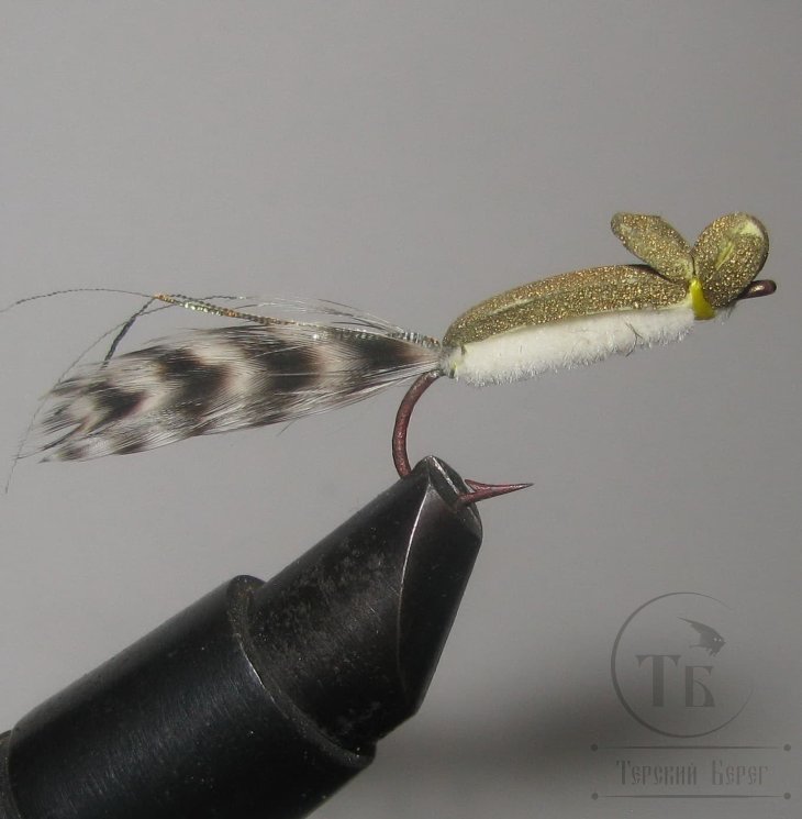 Муха Кузнечик ( 110 ) Hopper Grizzly Brown Foam  кр. Dry № 4