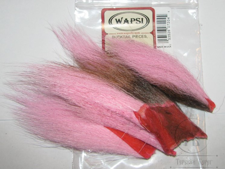 Кусок хвоста оленя розовый Bucktail pieces Pink Wapsi / Терский Берег
