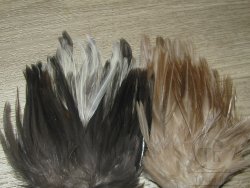 Перья скальпа петуха  на коже ( Rooster Streamer ) Mix Natural