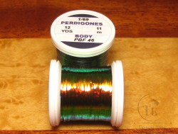 Плоский люрекс Perdigones Pearl Body Fine 1/69  12 yds  Black Copper / Peacock PBF-46 Hends