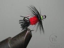 Муха на тройнике "хариус форель" ( 7 ) Black Red кр. №12