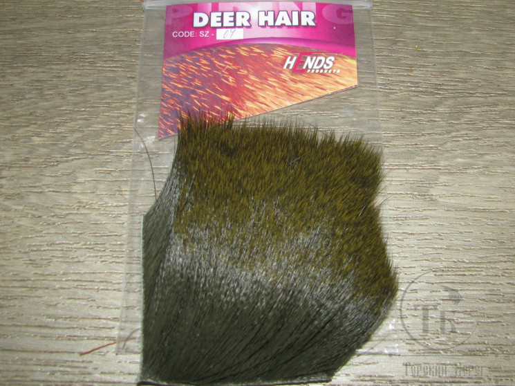 Мех оленя Deer Hair Dk. Green № 7 HENDS 5 x 5 cm