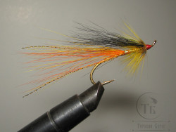 Муха лососевая на одинарном крючке ( 29 ) "Sunburst Cascade" Kumho Salmon Gold № 1/0