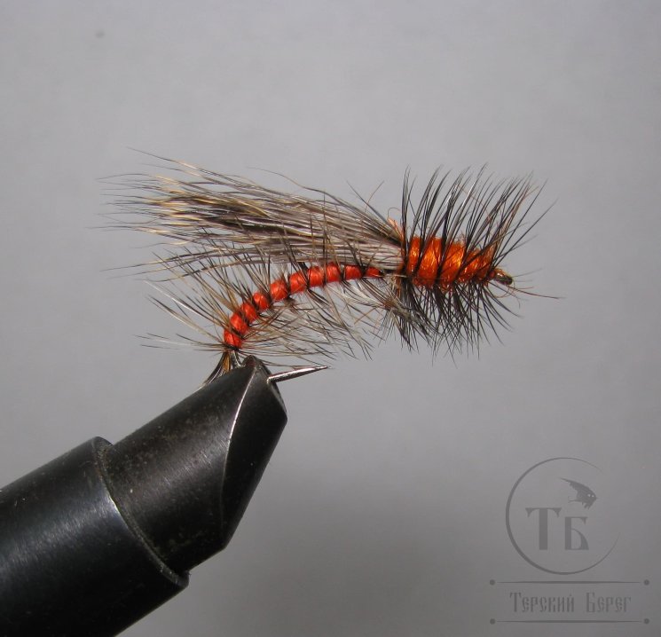 Муха сухая Stimulator ( 44 )  Orange  Var. крючок № 10 ( Kumho )