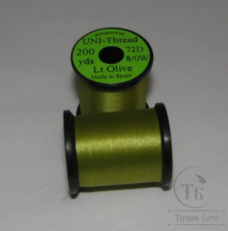 Монтажная нить UNI THREAD 8/0 Lt. Olive 200 yds