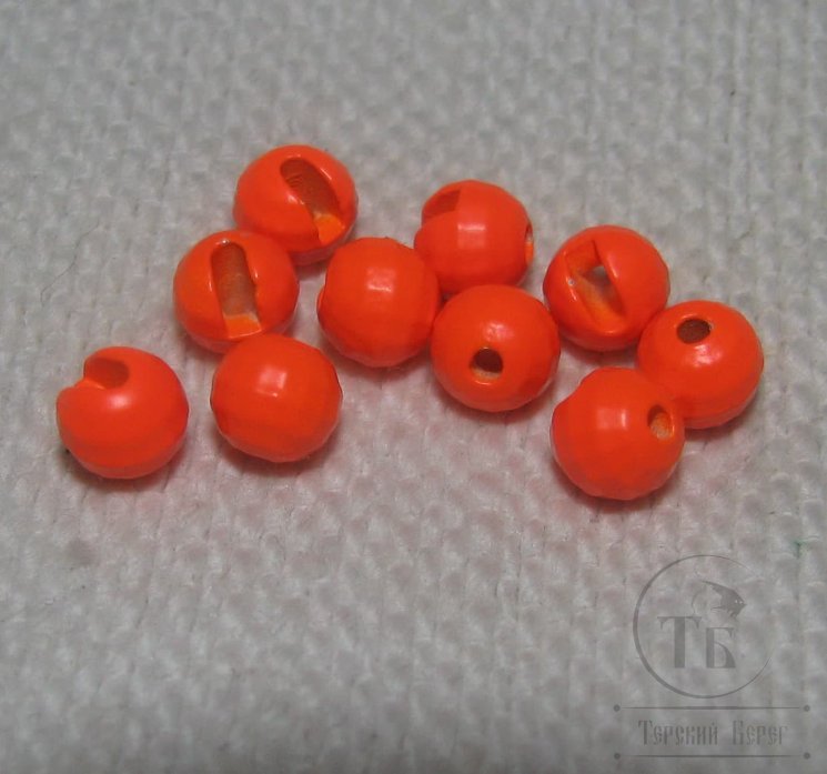 вольфрамовый шарик граненый с прорезью D 5,0  fl. orange  (10 шт)