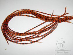 перо Dry Fly (для сухих мух) 10 шт гризли оранжевый  , крючки № 14