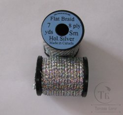 UNI Flat braid 7 yds 8 ply sm hot silver