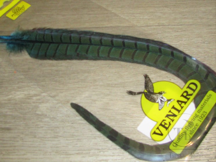 Центральные хвостовые перья охотничьего фазана (2 шт) Pheasant  Centre Tail Teal Blue  Veniard