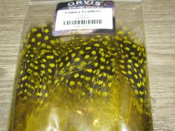 Перья цесарки Guinea Feathers Yellow Orvis