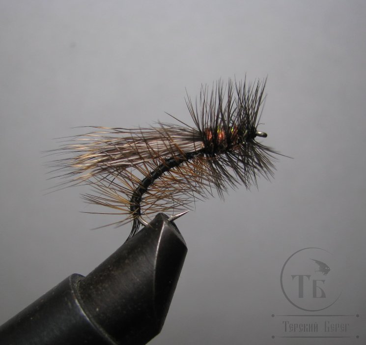 Муха сухая Stimulator ( 48 )  Peacock Var. крючок № 10 ( Kumho )
