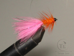 Муха Woolly Bugger Fl. Fire Orange / Fl. Pink № 14