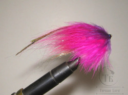 Лососёвая муха Turbo Nobody ( 14 ) Alum. Fire Pink T 6 mm. 8 sm