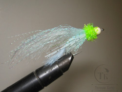 Муха стример фосфор ( 5 ) утяжелённый Blue White Chartreuse SL Sea KH № 1/0