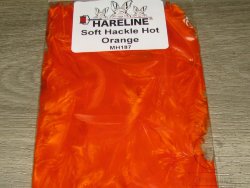 Перо курицы и петуха отдельное Soft Hackle Hot Orange Hareline