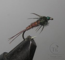 Муха нимфа Lt ( 58 ) Pheasant tail Black Brown nymph № 12