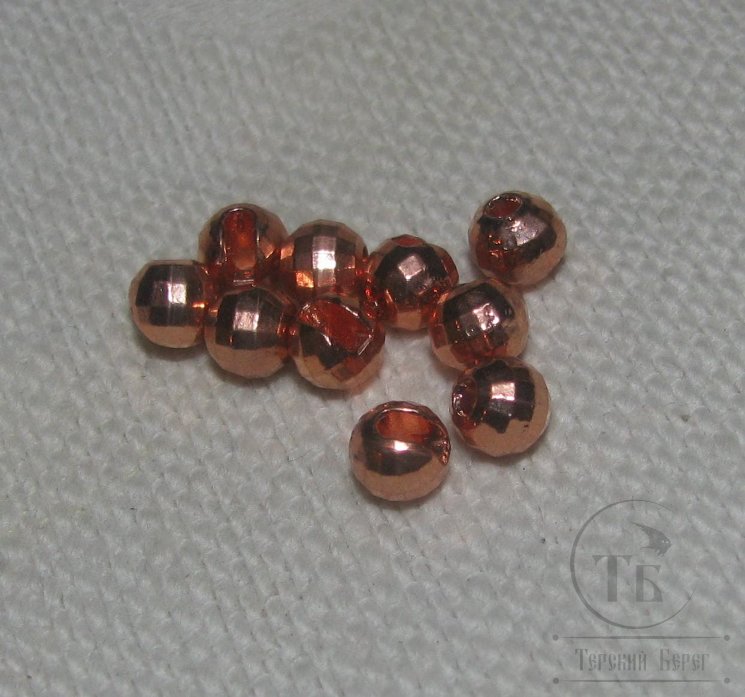 вольфрамовый шарик граненый с прорезью D 5,5 copper  (10 шт)