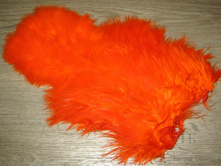 Куриная шкура Spey Soft Hackle Chickabou White dyed Orange Whiting