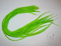 Перо из седла петуха отборное ( 1 шт ) флюр шартрез / Fl. Chartreuse
