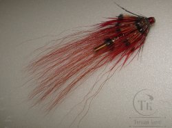  Лососёвая муха Shrimp Англ. крыло ( 9 ) медь 1,25 дюйма D 2,6 Scarlet