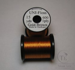 Искусственный шелк Uni Floss 15 yds Golden Brown
