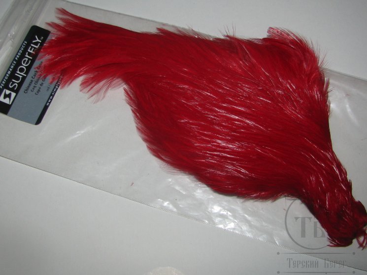 Скальп петуха Chinese Streamer Cock Cape Super Fly Red