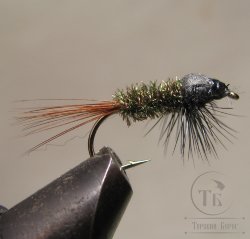 Муха нимфа Lt ( 61 ) Pheasant tail Peacock Black nymph № 12